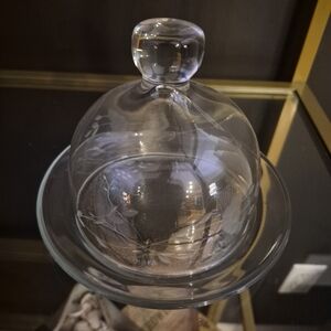 Princess House Butter Or Cheese Dish 2 Piece Dome Lid & Plate